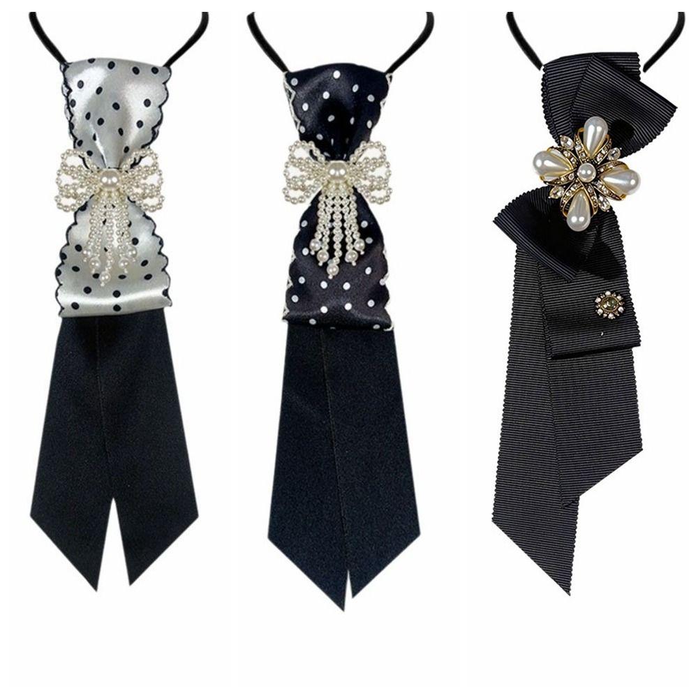 Choker Long Necktie Black Shirt Tie Retro Bow Tie  Women