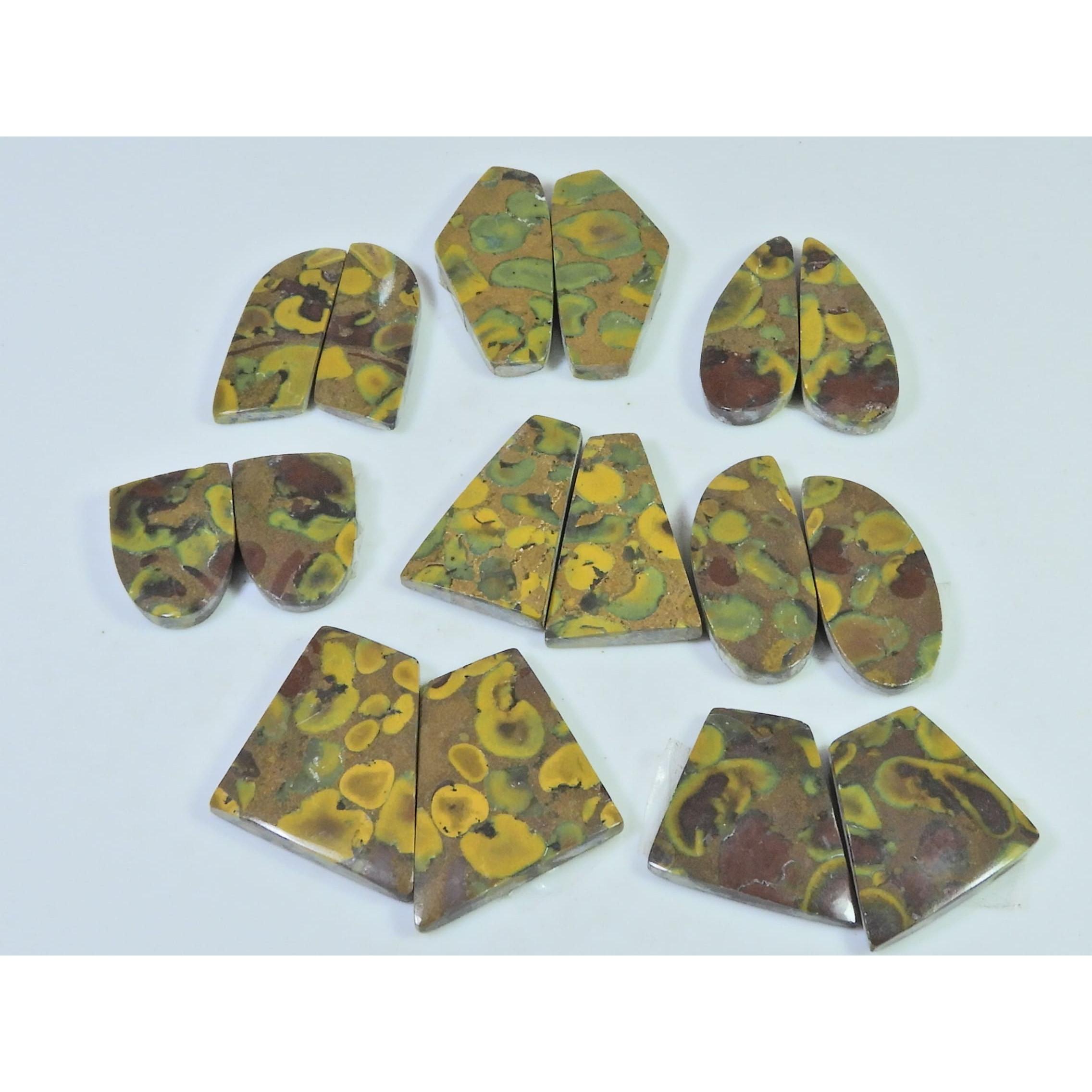 

198Cts. Natural Fruit Jasper Matched Pair Fancy Loose Gemstone 08Pair Lot C-2181
