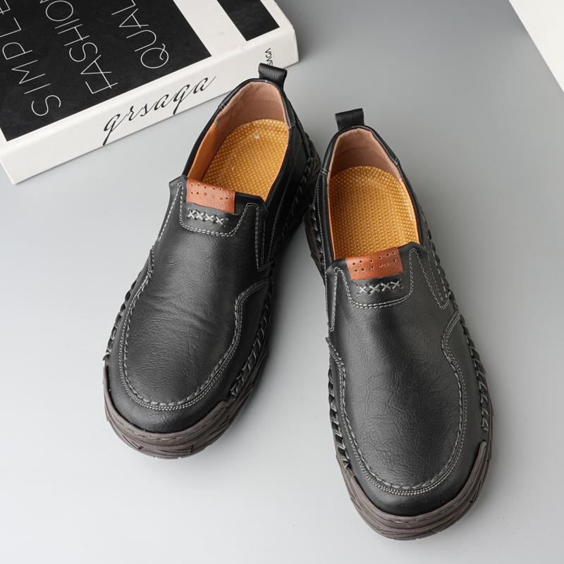Handgefertigte lässige Lederschuhe für Herren, bequeme Fahrschuhe, weiche Leder-Loafer, Herrenschuhe, Mokassins, Werkzeugschuhe