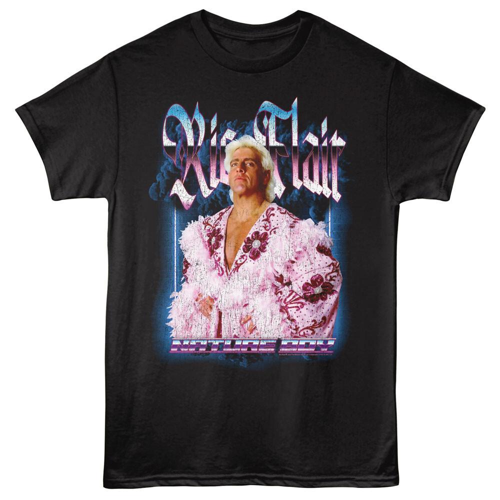 Ric Flair Neon Lit Nature Boy White Fuzzy Robe Wrestling Legend Men T Shirt S