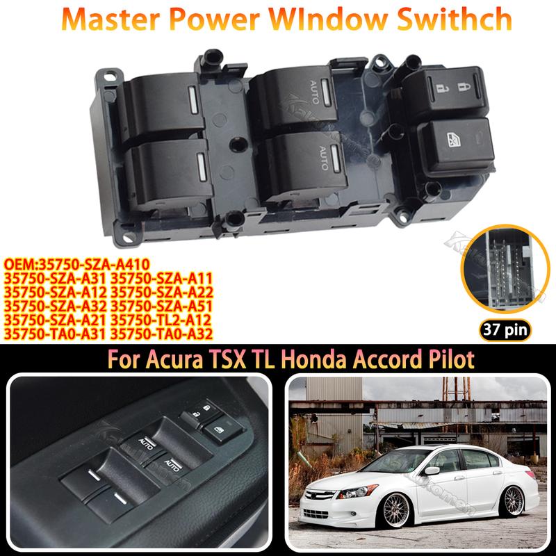35750-TA0-A31 35750-SZA-A31 Auto Parts Master Window Control Switch Button For Honda Accord 8 VIII Pilot 2011-2015 Acura TSX TL