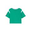 Nike Sportswear Team Logo Letter Print Sports Casual Comfortable Breathable Knit V-Neck Short Sleeve Cropped Top Women Tops Sea-God-Green DQ6596-370