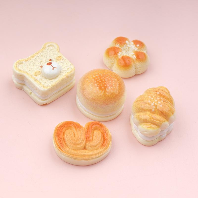 10/100Pcs Simulation Bread Resin Cabochon Flatbacks Fit DIY Scrapbooking Crafts Hair Bow Center Accessories Dollhouse Deco Parts