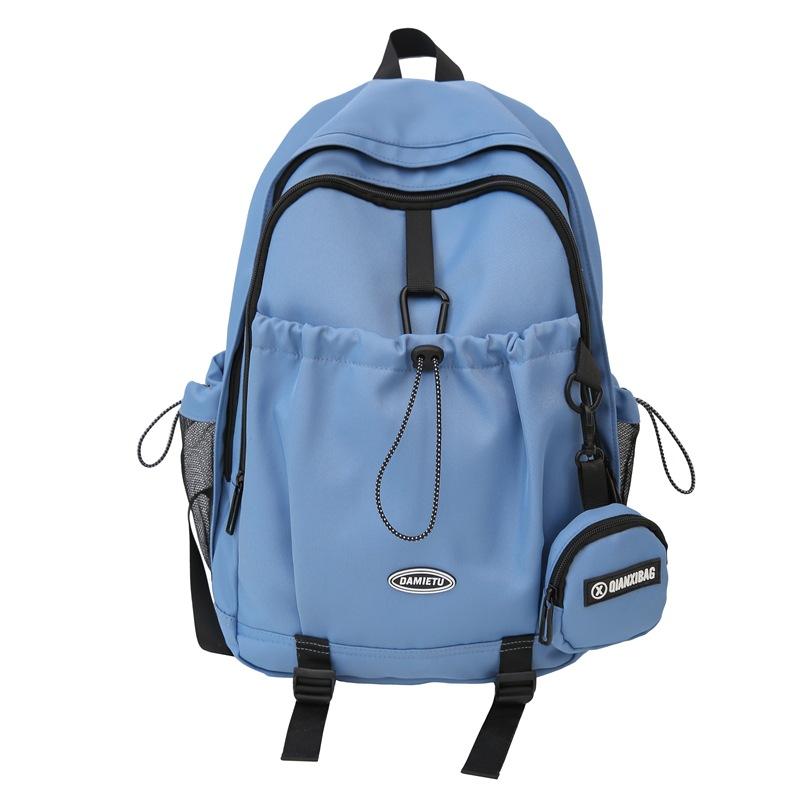 

Чоловічий комп ютерний рюкзак Жіночий великої місткості рюкзак на шнурку Спортивний стиль Студентський шкільний рюкзак синій