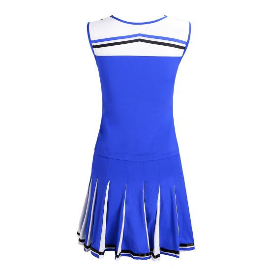 2 Pcs/Set Cheerleader Performance Outfit Sleeveless Top Skirt Set High School Glee Club Girl Cheerleading Costume Varsity Cheerleader Dress Uniform