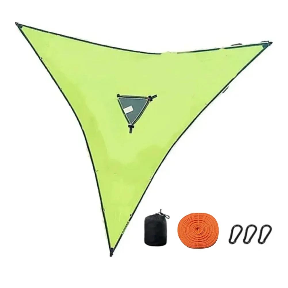 Multi-Person Triangle Hammock 3-Point Design Anti-Tipping Mesh  Portable Outdoor Camping Hammock for Garden Travel Backyard 280X280X280cm