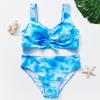 Mädchen Tie-Dye Bikini-Set mit Brustpolstern – Kinderbademode