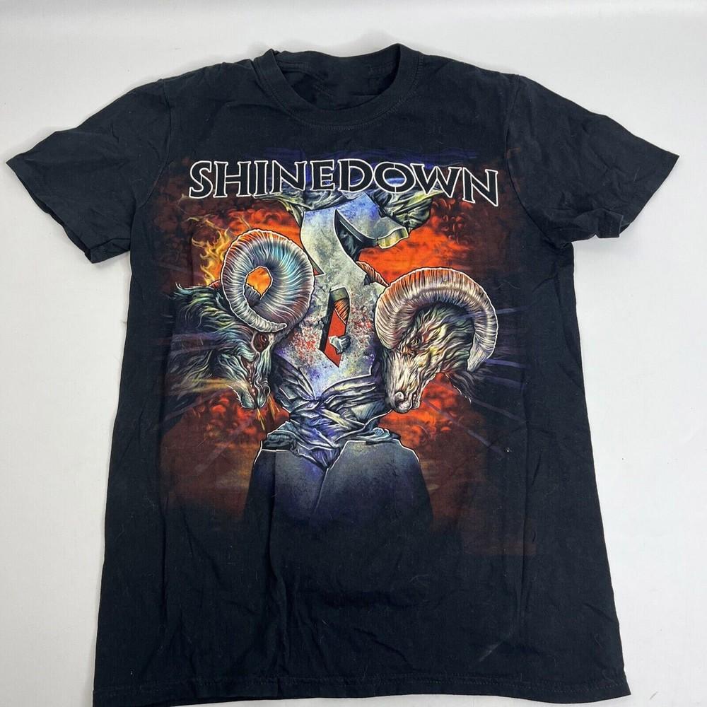 Shinedown Enemies Tour Хлопковая футболка с коротким рукавом Черная Все размеры Унисекс XXXL