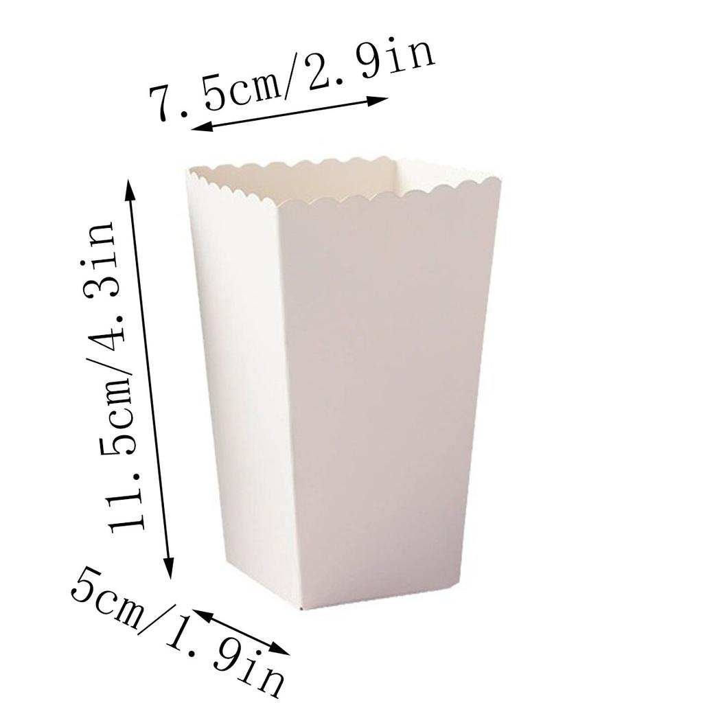 12pcs Paper Candy Cartons Popcorn Box Party Supplies Pure Popcorn Boxes Snacks Food Tub Wedding Kids Birthday Supplies