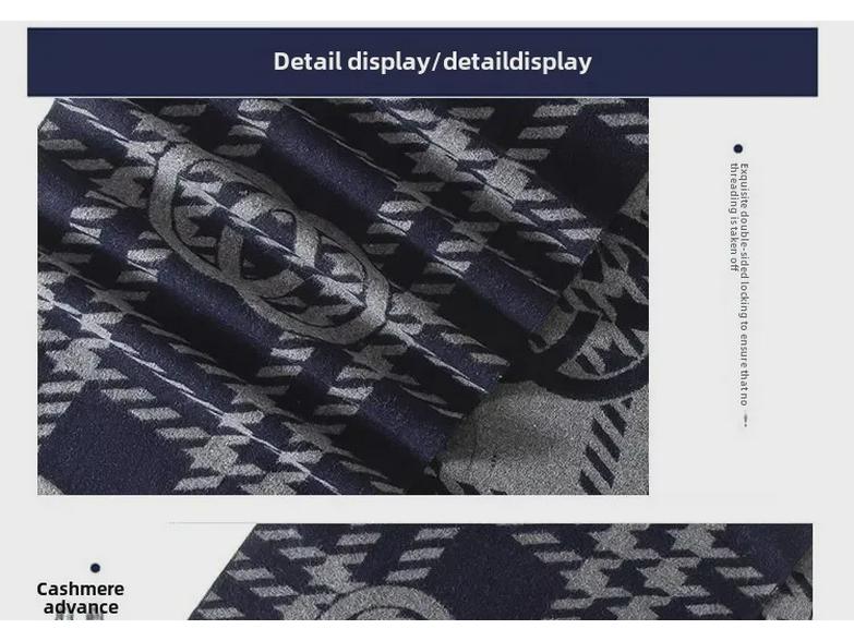 2024 Men's Brushed Imitation Cashmere Scarf - British Style, Business Casual, Autumn/Winter Accessory