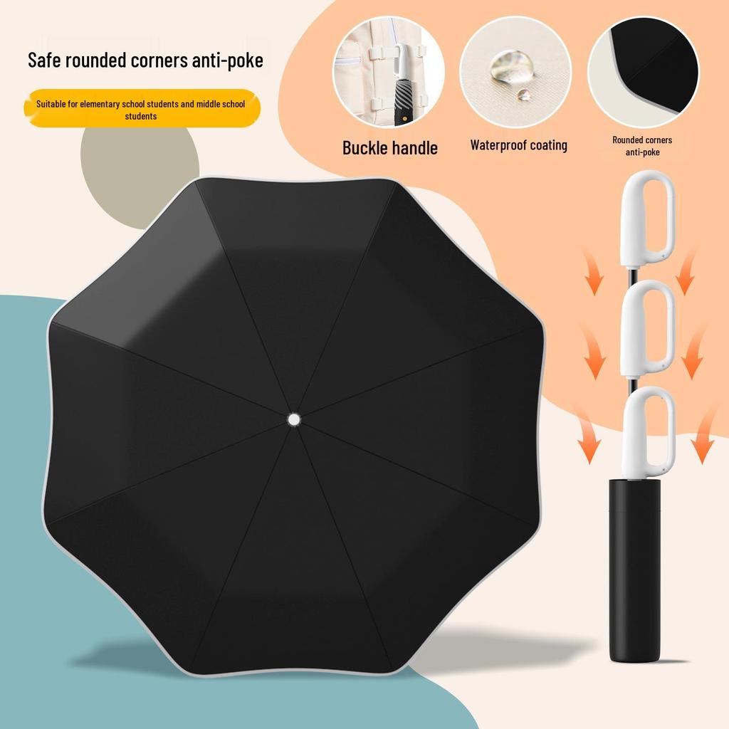 Children's Safe Automatic Umbrella - Anti-Stab, Rounded Corners for School Boys & Girls