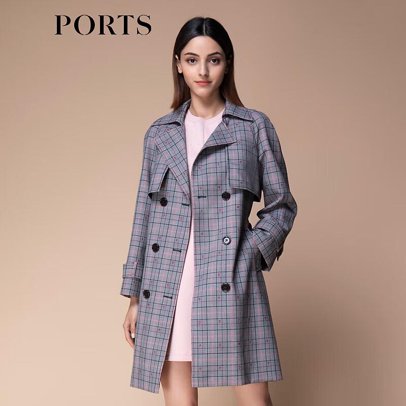 PORTS Women's British Style V-Neck Wool Blend Coat