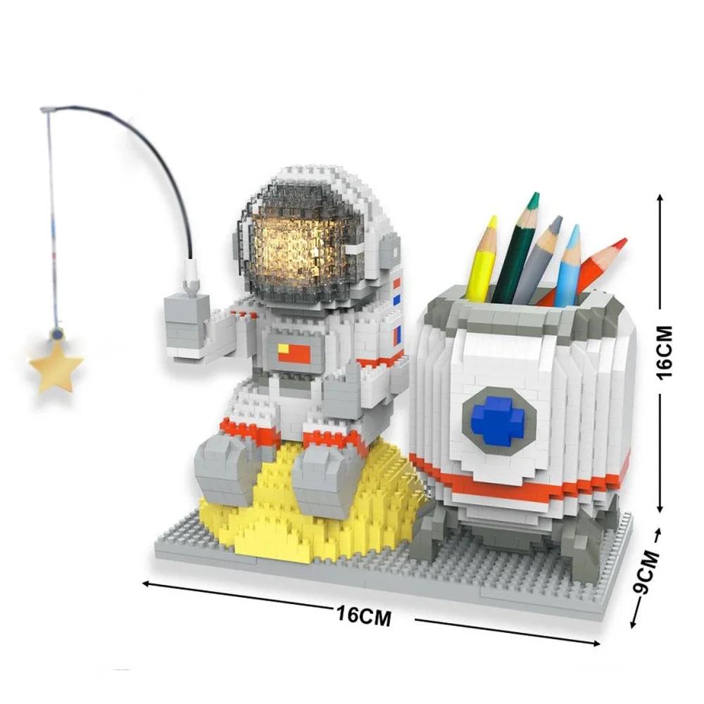 Knew Built Star Astronaut Minifigure LED Micro Mini Building Blocks Toys: Ultimate Space Enthusiast Collectible and Perfect Gift