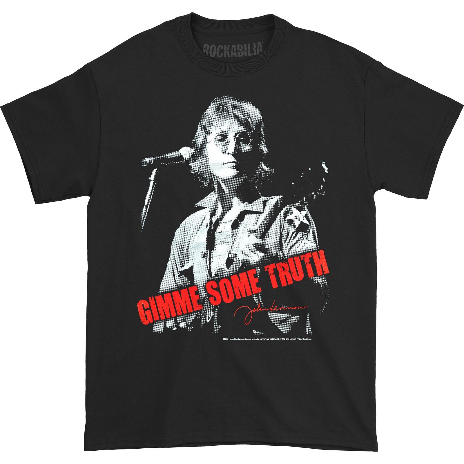 Men s John Lennon Gimme Some Truth Slim Fit T-shirt XXXX-Large Black XL