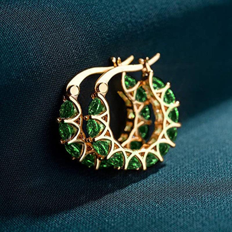 Huitan High Quality Cubic Zirconia Women Hoop Earrings Stylish Girl Accessories Party Daily Wearable Fashion Jewelry Drop Ship