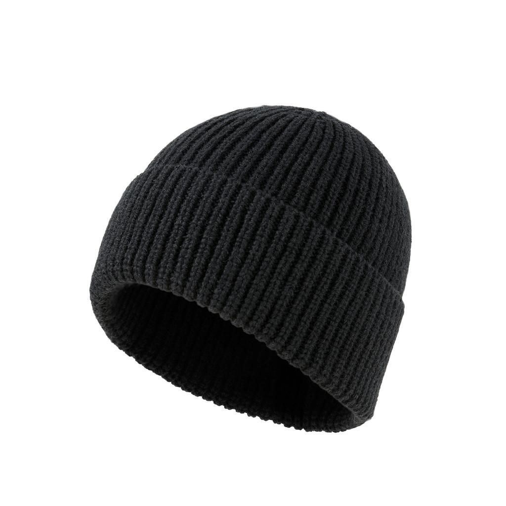 Wool Knit Cap Unisex Beanie With Breathable Sun Protection For Outdoor Activities Black