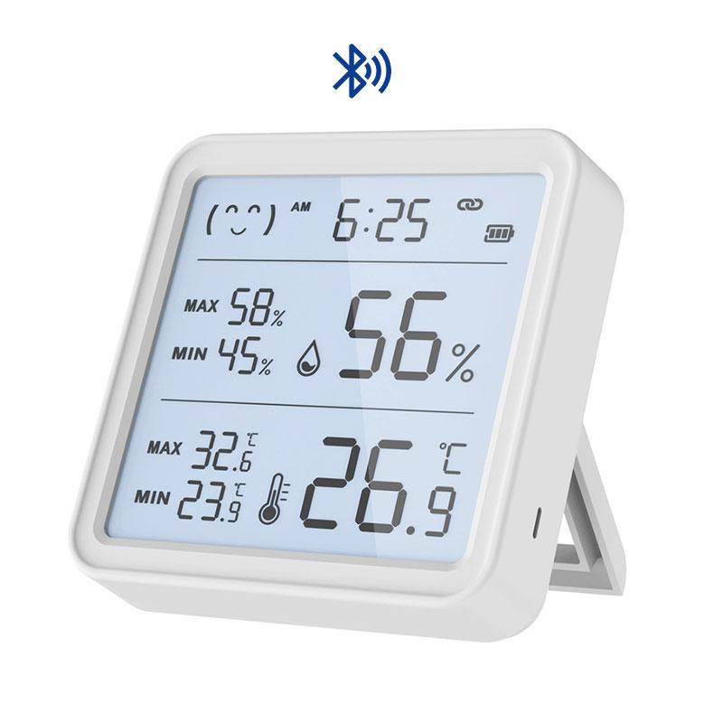 LEDEAST BTH08Pro Mini Temperature and Humidity Sensor LCD Digital Smart BLE Hygrometer Thermometer Digitale Temperature 80*80*23.5mm белый