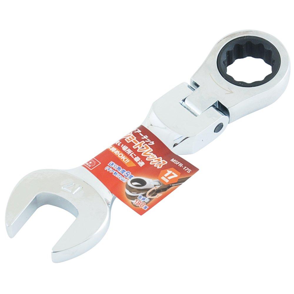 SK11 Gear Tech Short Flex Ratchet Wrench, 17mm, MSFR-17S