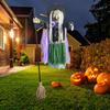Halloween Props Animated Hovering Witch Animatronics with Terrifying Sounds & Lights Floating Witch for Garden Yard Lawn Indoor