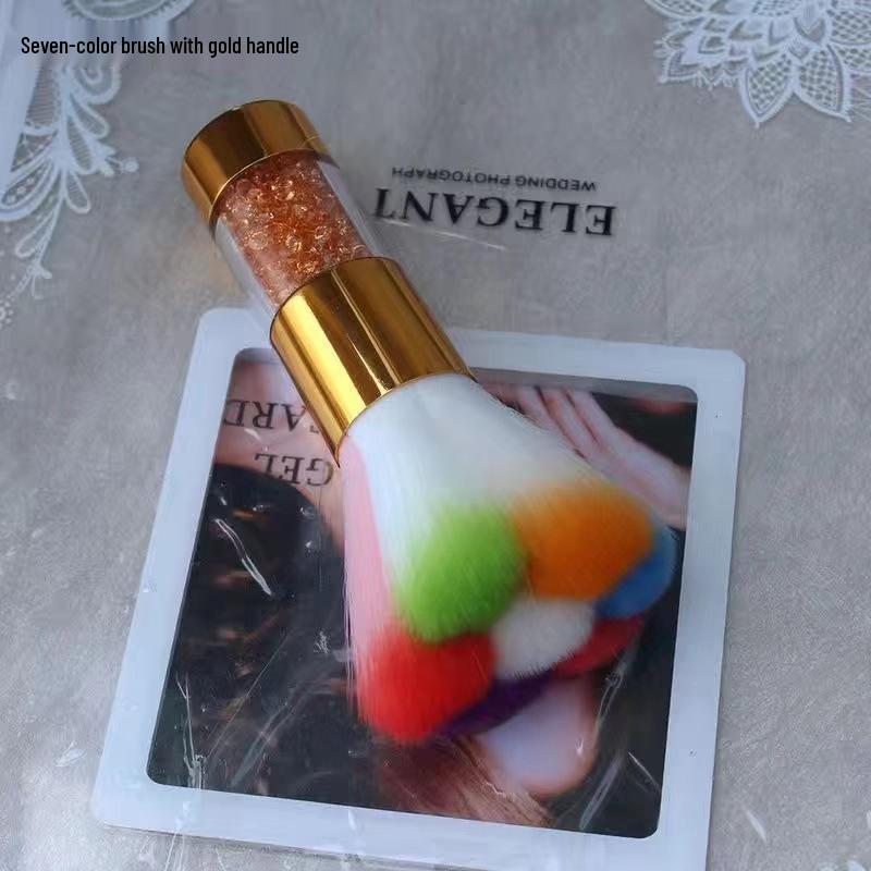 

Мягкая пушистая кисть для удаления пыли с ногтей - Короткая ручка для легкой очистки и нейл-арта