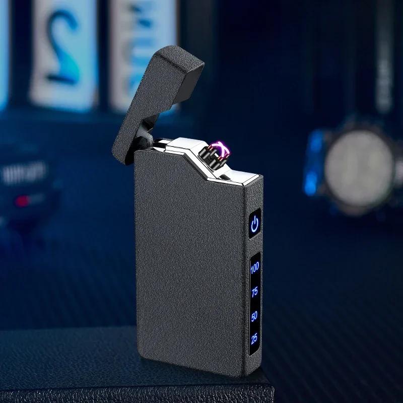 Home Multifunctional Dual Arc Windproof Cigarette Lighter Plasma Pulse Type-C Charging Men's Exquisite Small Gift