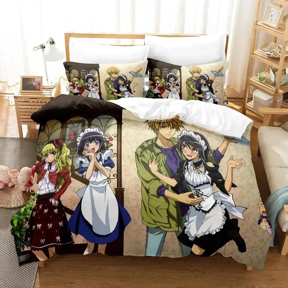 New  Maid Sama Misaki Bedding Set Printed Bed Set With Pillowcase Bed Duvet Cover Soft Queen King Size Bedclothes Home