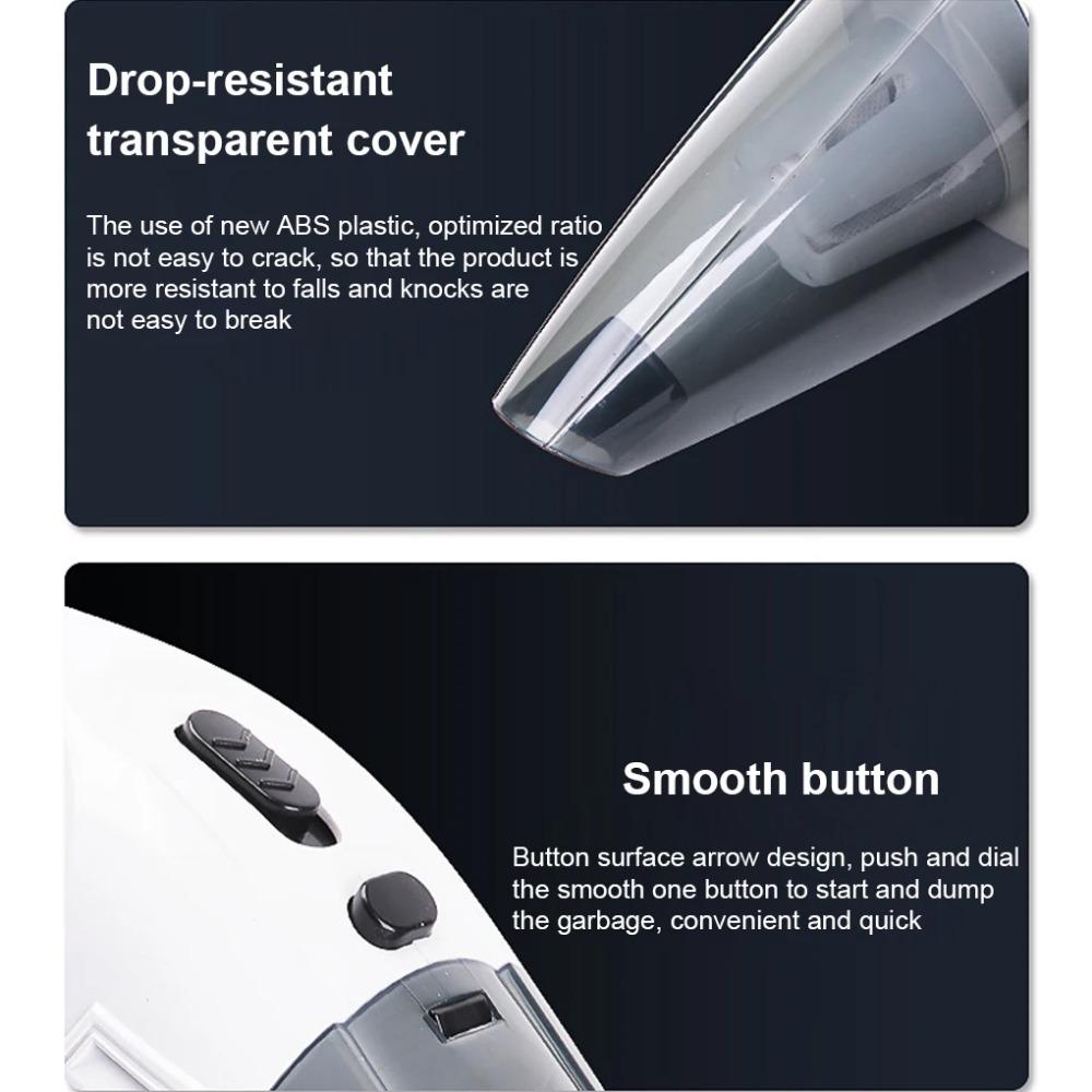Portable Car Vacuum Cleaner Wired Rechargeable Household Handheld Automatic Vacuum Cleaner 3200kpa High Suction Power