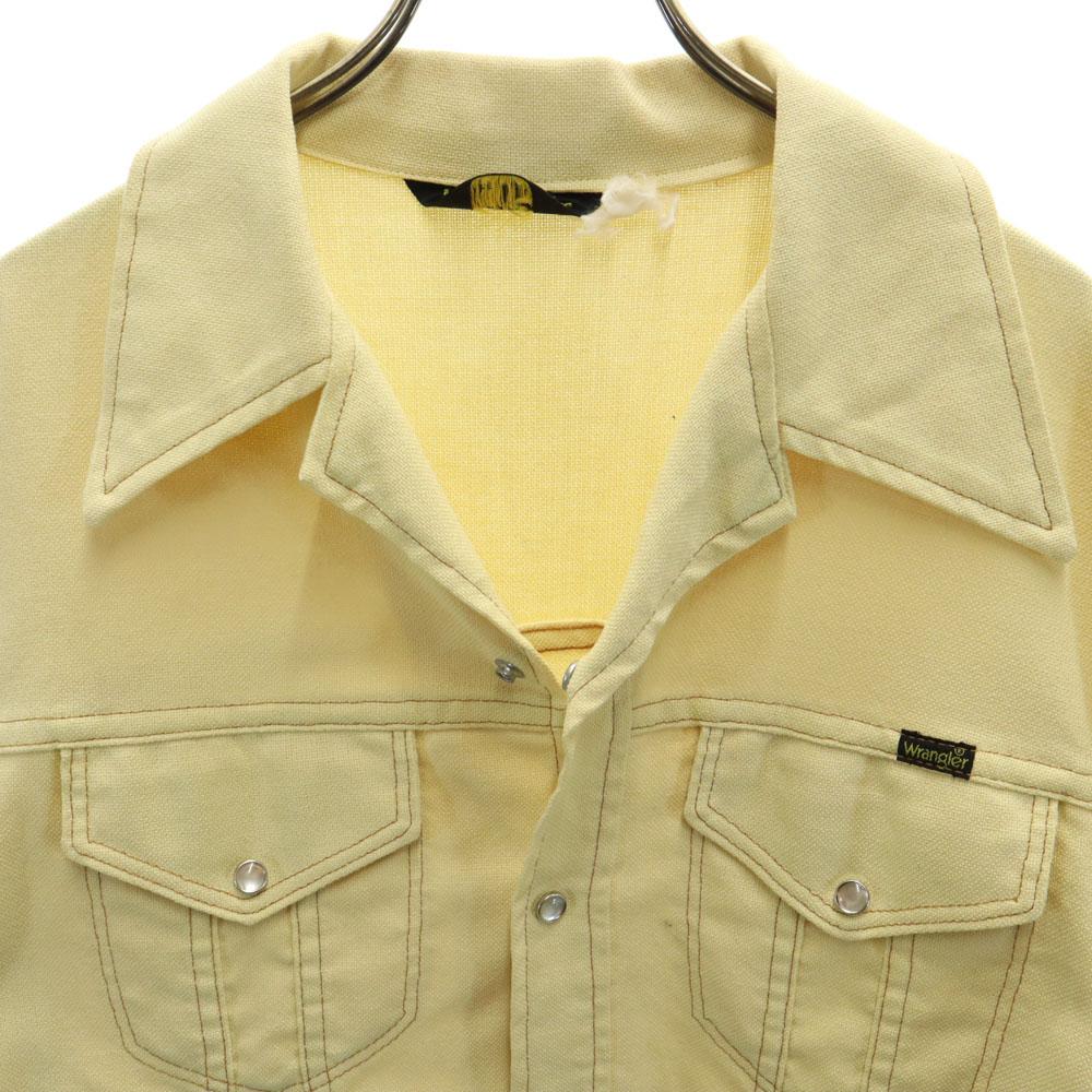 Wrangler 70s vintage Long sleeve Open color Western shirt Yellow Jacket Men's Used