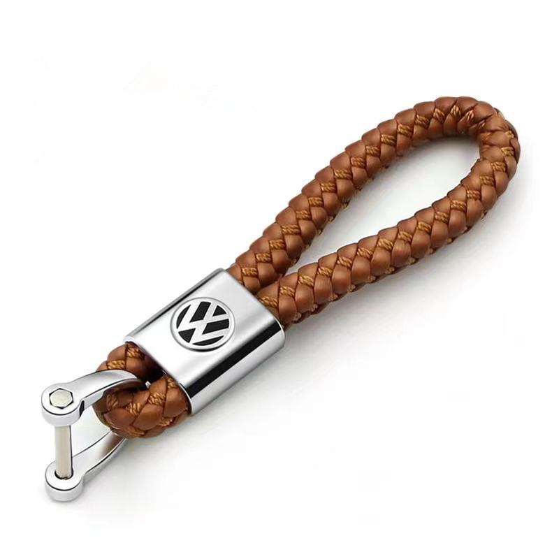 Valve Stems Caps Metal/Leather Car Styling Keychain For VW Volkswagen Golf Polo Passat Touran Jetta Key Chain Rings Accessories MF4