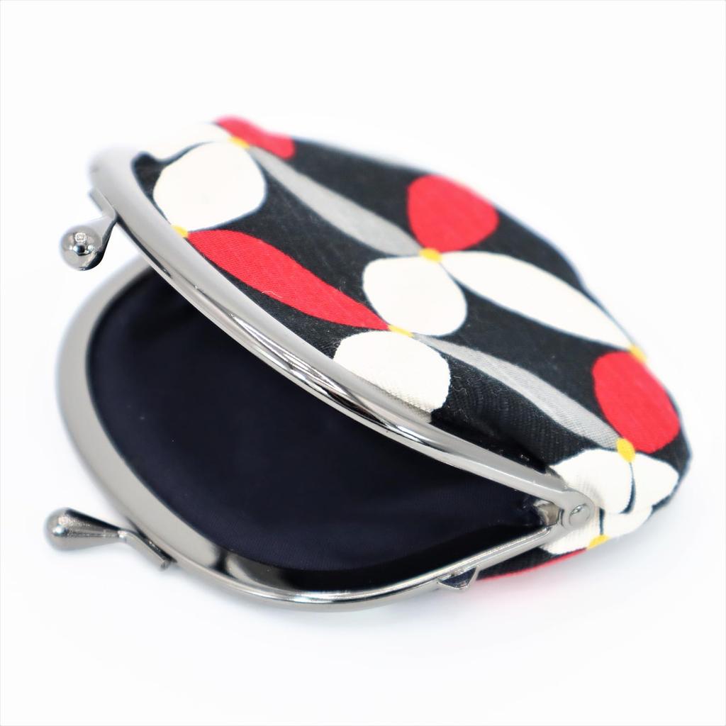 Maruzen coin purse with red and made in approximately x 12 x 3 cm clasp, cloisonné design, black, Japan, black, 10.5