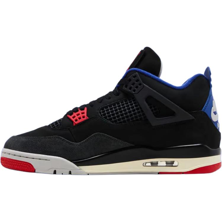 Air Jordan 4 Retro PS Rare Air Kids Sneakers Black Fire-Red Deep-Royal-Blue IB4388-003