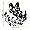 Handcrafted Moon Phase Metal Wall Art, Butterfly Flower Decor, Boho Nordic Home Decoration