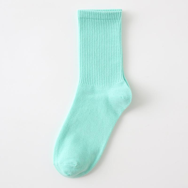 Female Spring and Autumn Thin Style Pure Color Candy Color Movement In The Tube Pile Socks