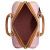 Coach Bolsa de ombro Rowan 30 com fecho de flor em lona revestida, tamanho grande, feminina, rosa