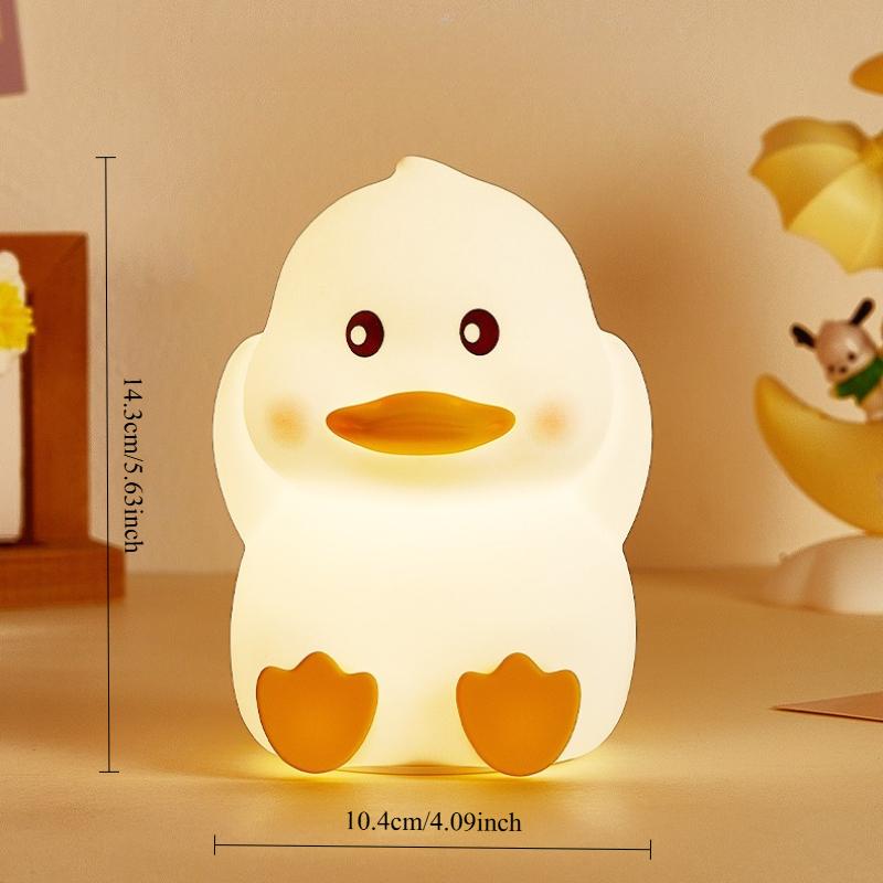 Silicone Cute Duck Pat Night Light LED Colorful Timed Dimmable Cartoon Pat Light