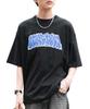 WEGO Unisex Short Sleeve Set with Accessory Oversized Size Black 2-Piece T-Shirt Graphics, Silhouette, Streetwear, Casual, Gift, Spring, Summer, Fall,