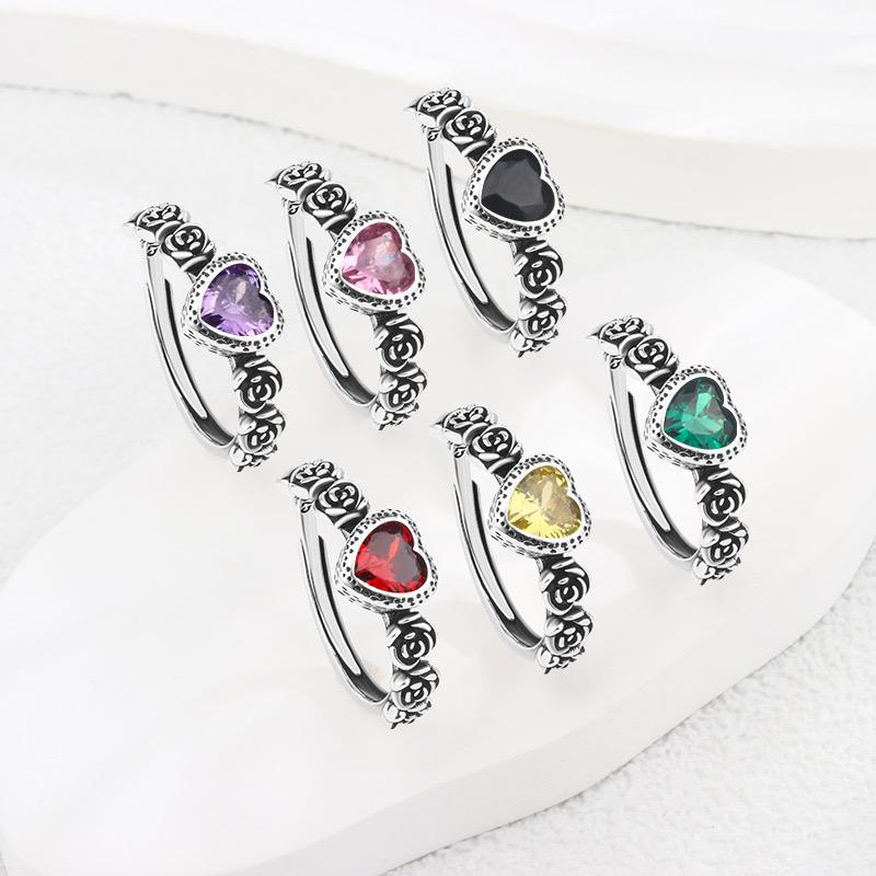 Xiaomi BF CLUB Silver Color Rings for Women Fashion Geometric Handmade Irregular Red Green Yellow Stone Ring Party Christmas Gift