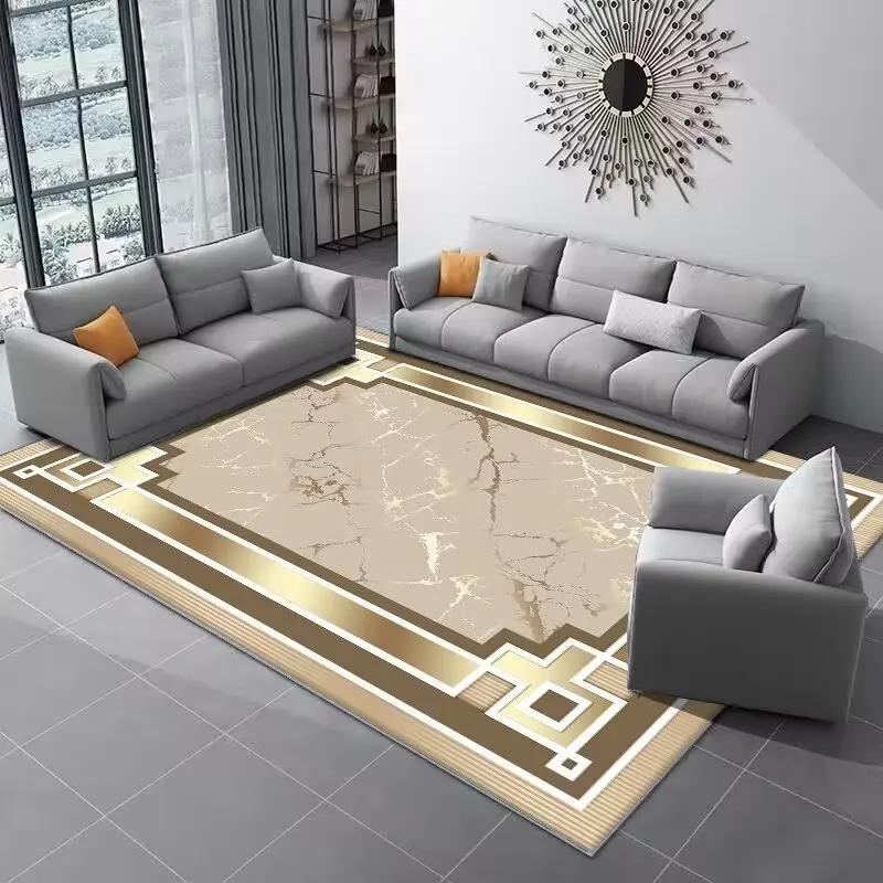 Luxury Carpets for Living Room Marble Decoration Home Rugs Hall Sofa Side Soft Floor Mat Room Decor Doorway Hallway Large Carpet
