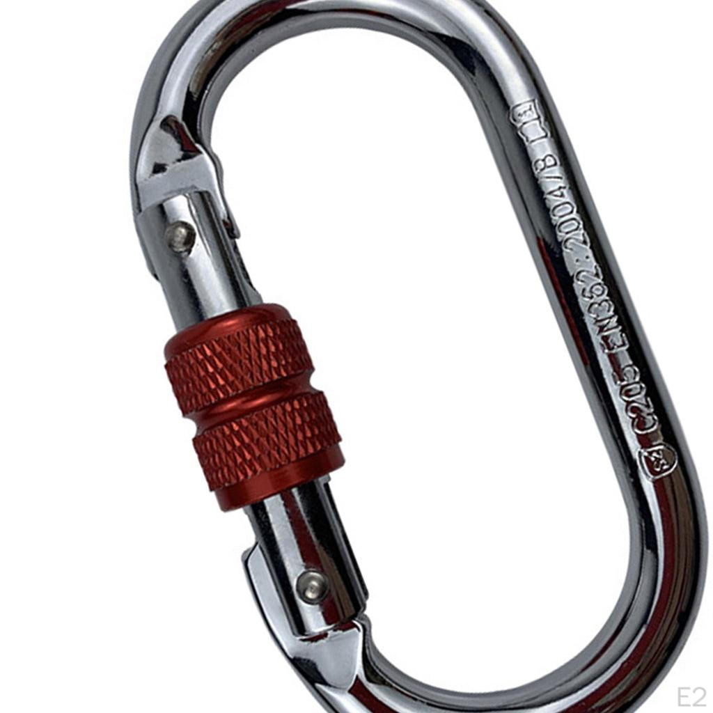 Rock Climbing Carabiner Connector Buckle Screw Locking Hook for Rappelling Traveling Hiking