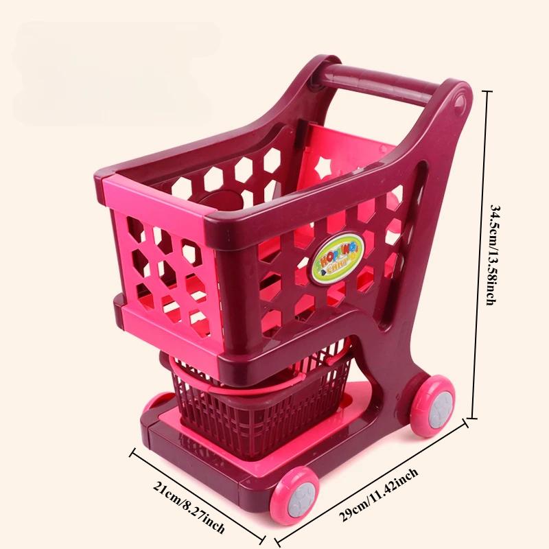 

Детская игрушка-тележка для покупок Детская игрушка-тележка Игровая кухня Ролевые игры Развивающая игрушка для мальчиков и девочек Не включает фрукты и еду