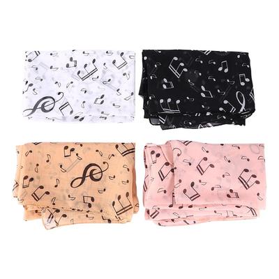 Neck Scarf Sheet Treble Clef Printed Music Note Printed Scarf Muffler Chiffon Silk Scarf Shawl