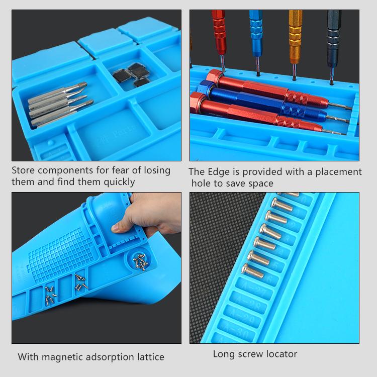 Mobile Phone Computer Repair Work Table Mat Multifunctional Magnetic High Temperature Heat Insulation Silicone Mat