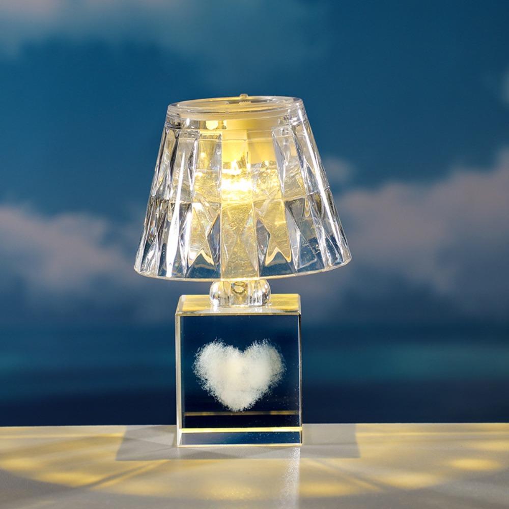 LED Modern Crystal Table Lamp Acrylic Bedside Night Light Creative Crystal Desk Lamp Home