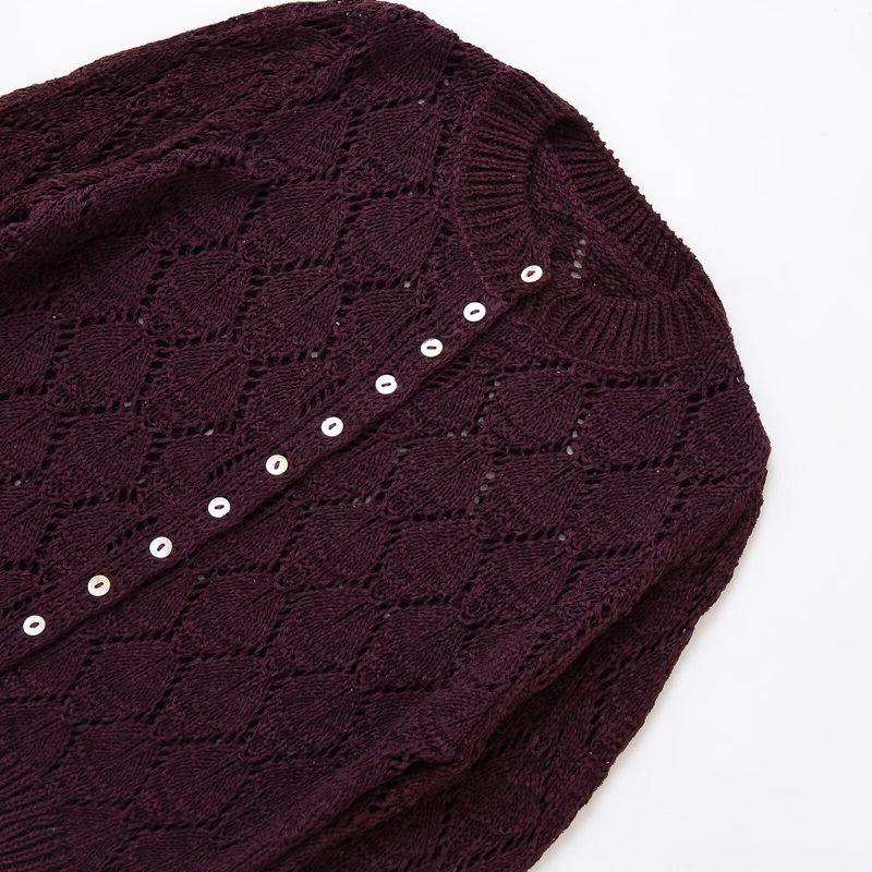 Kaslead New Women clothes Western Style Fashion Simple Jacquard Mesh Knitted Outerwear 9598065