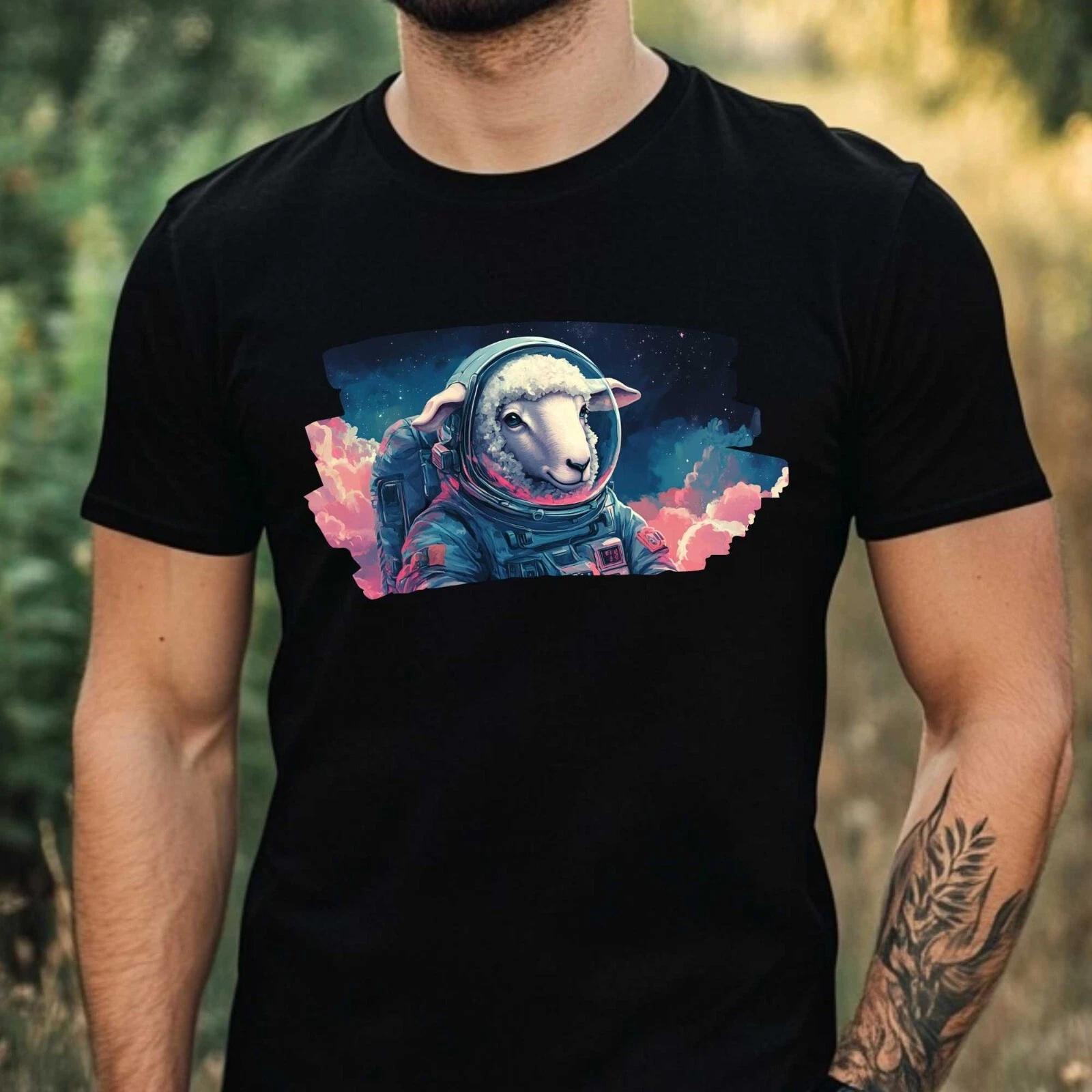 T-Shirt Herren Schaf als Astronaut Motiv Baumwolle Größe XS bis 5XL XXXL