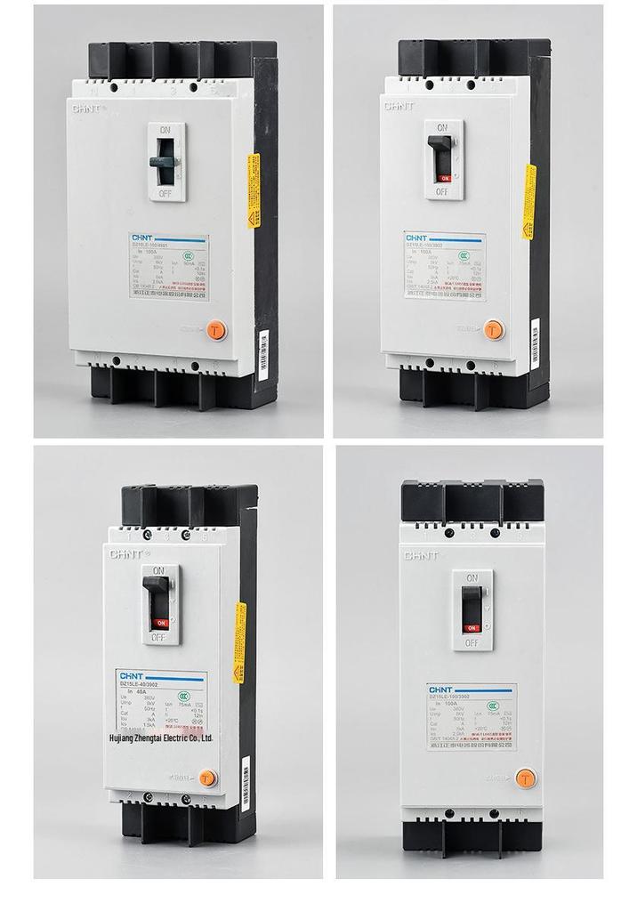 Chint DZ15LE-4901 Circuit Breaker with Leakage Protection, 2P/3P/4P, Plastic Shell, 63A/100A