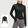 New Spring Autumn Zipper Slim Long Sleeve Top Women Stand Collar Sports Tight Yoga Wear Jacket Female