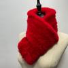 Women Long Ring Scarf Real Rex Rabbit Fur Knitted Neck Warmer Winter Stylish Warm Ring Scarves