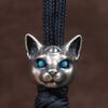 Three Eyed Egyptian Cat Brass Knife Beads EDC DIY Paracord Woven Bracelets Lanyard Pendants Accessories Outdoor Tool Hangings