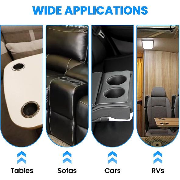 SDTC Tech Black Sofa Cup Holder, Ert Universal Cup Drink Holde For RV Boats, Cars, Sofas And Golf Carts (2-Piece)